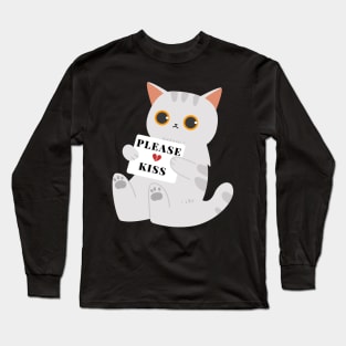 Little cat asking for a kiss Long Sleeve T-Shirt